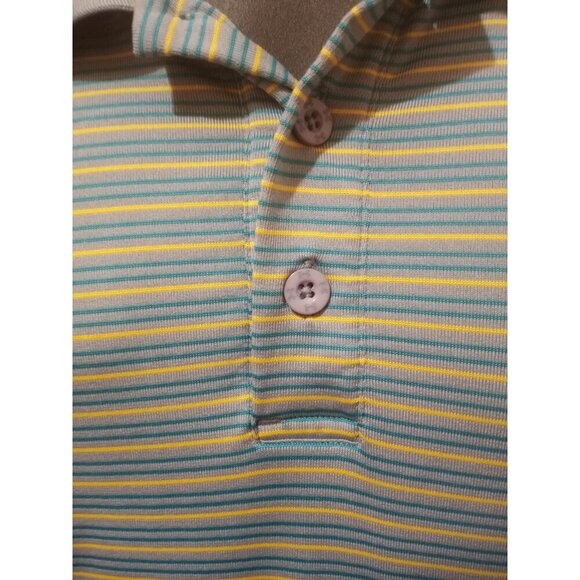 Under Armour UA Heatgear S/S Polo Golf Shirt Men’s 2XL Blue Yellow Striped - Picture 3 of 12